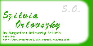 szilvia orlovszky business card